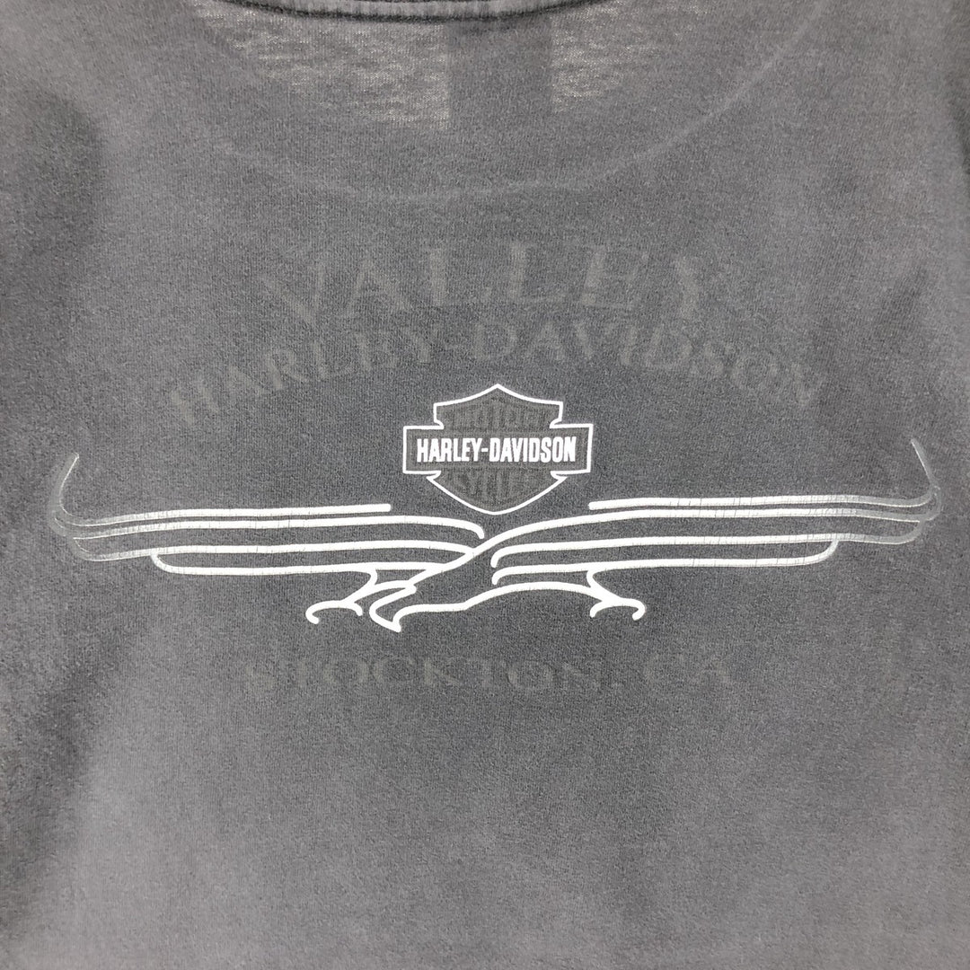 00'S Harley-Davidson Motorcycle Bike T-shirt Made in USA Men's XL cotton black type Vintage Second Hand