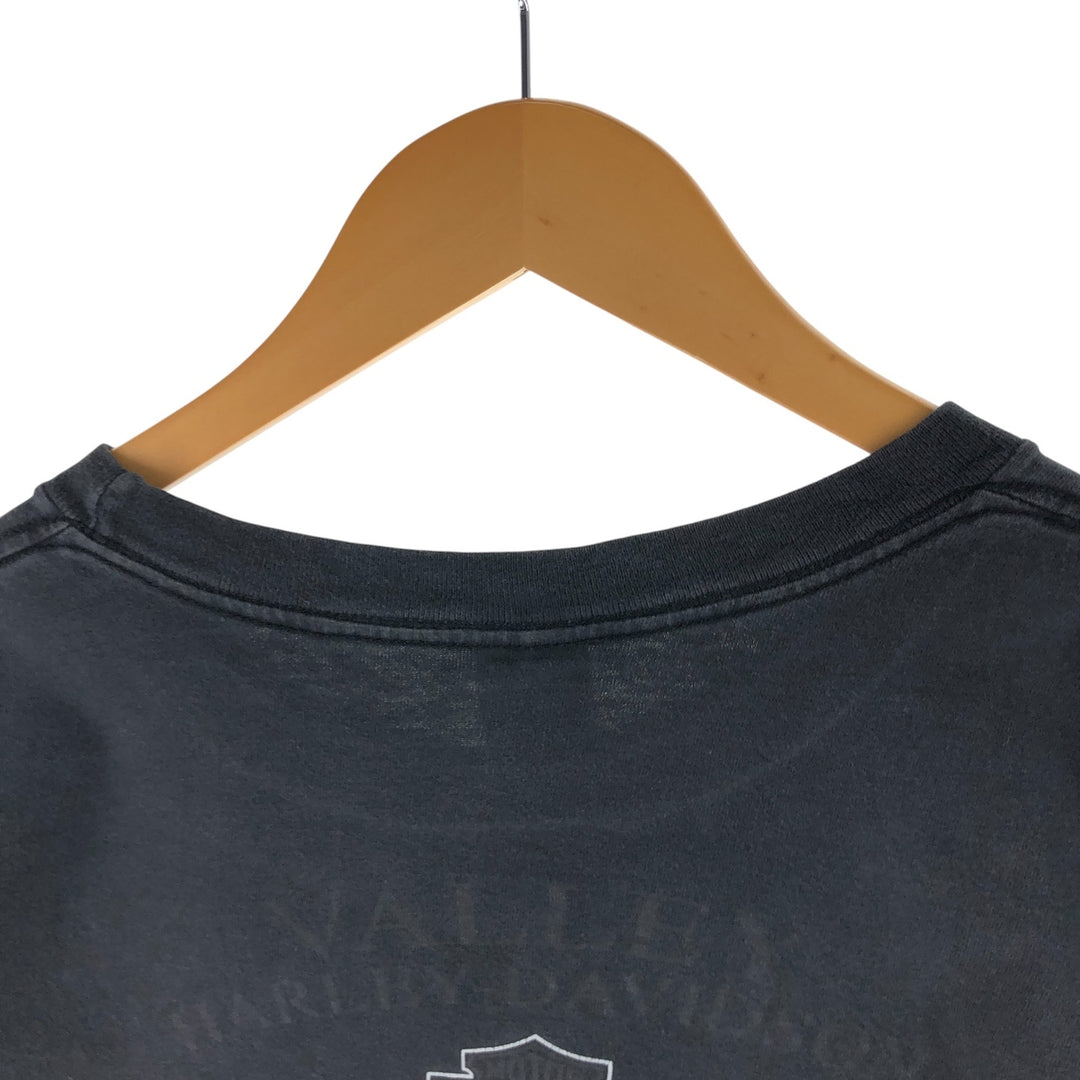00'S Harley-Davidson Motorcycle Bike T-shirt Made in USA Men's XL cotton black type Vintage Second Hand