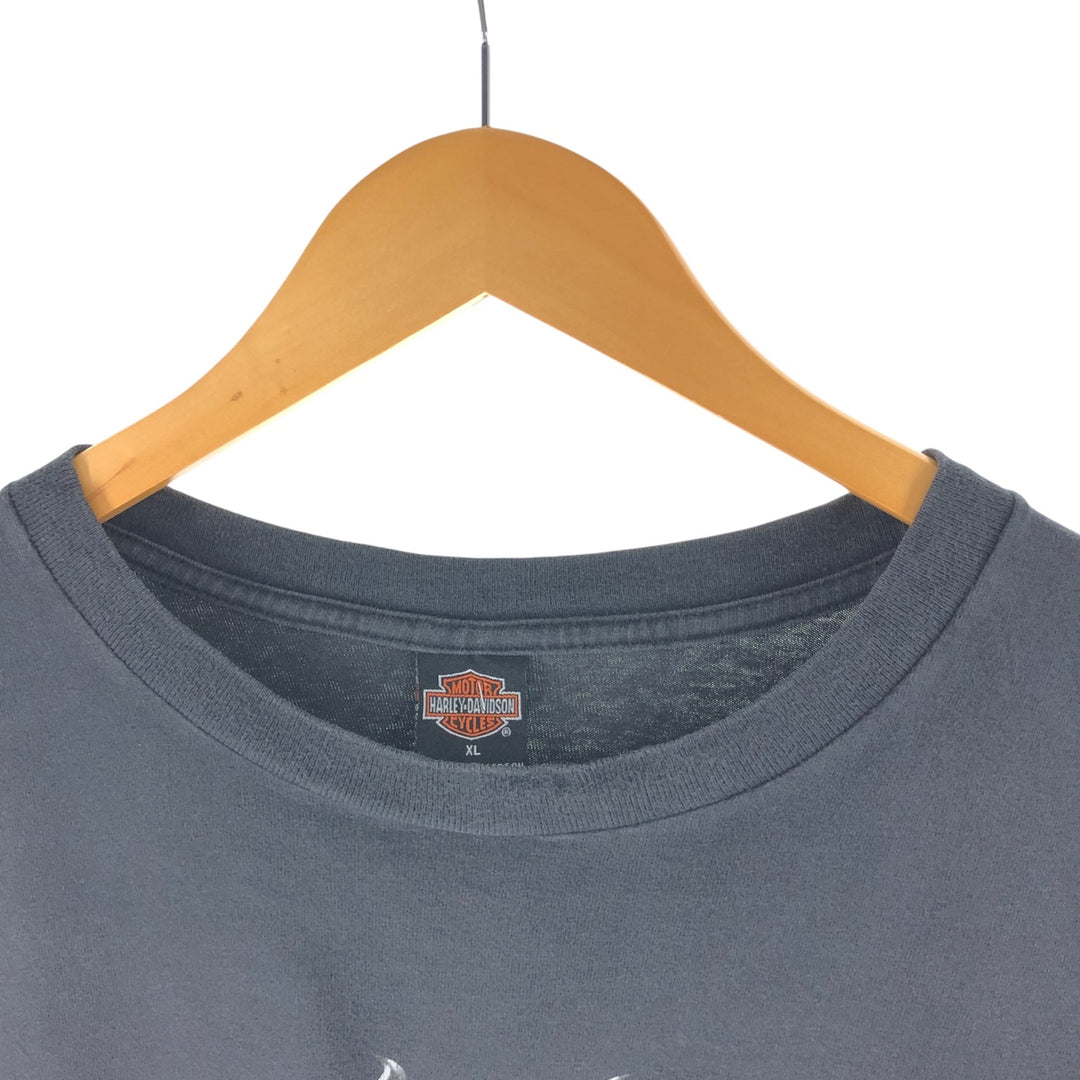00'S Harley-Davidson Motorcycle Bike T-shirt Made in USA Men's XL cotton black type Vintage Second Hand