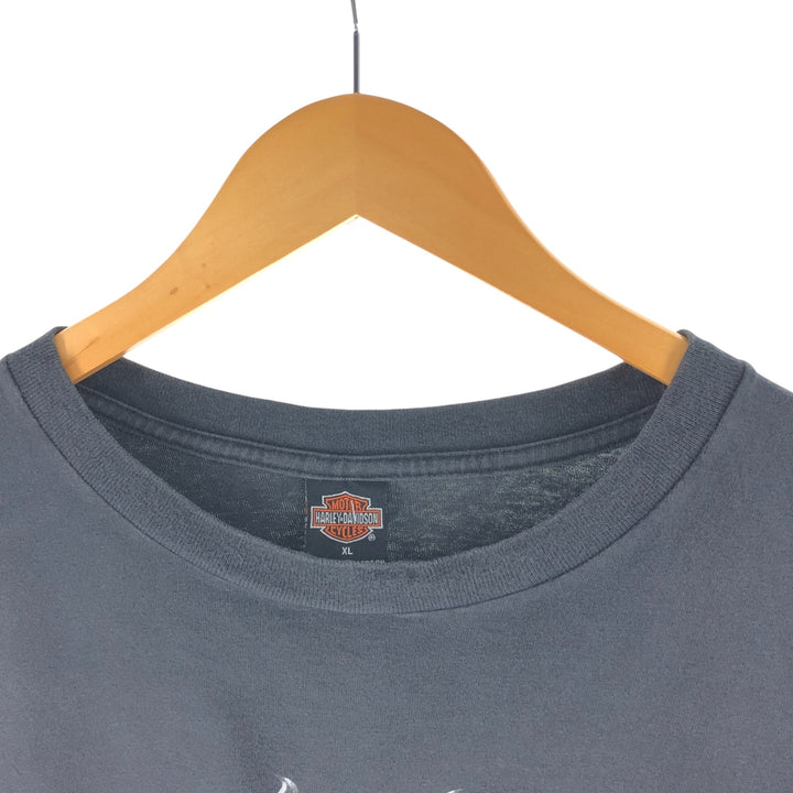 00'S Harley-Davidson Motorcycle Bike T-shirt Made in USA Men's XL cotton black type Vintage Second Hand