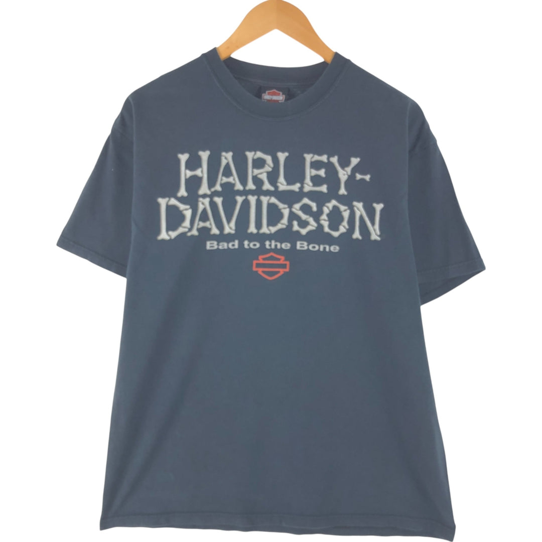 00'S Harley-Davidson Hanes Motorcycle Bike T-shirt Men's L size unknown black type Vintage Second Hand