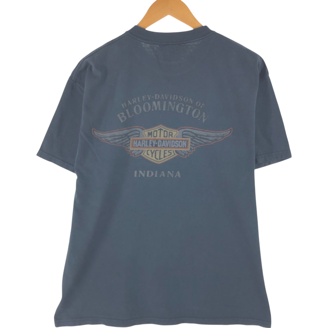 00'S Harley-Davidson Hanes Motorcycle Bike T-shirt Men's L size unknown black type Vintage Second Hand