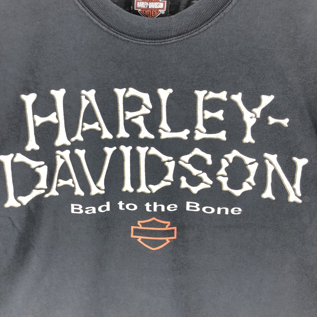 00'S Harley-Davidson Hanes Motorcycle Bike T-shirt Men's L size unknown black type Vintage Second Hand