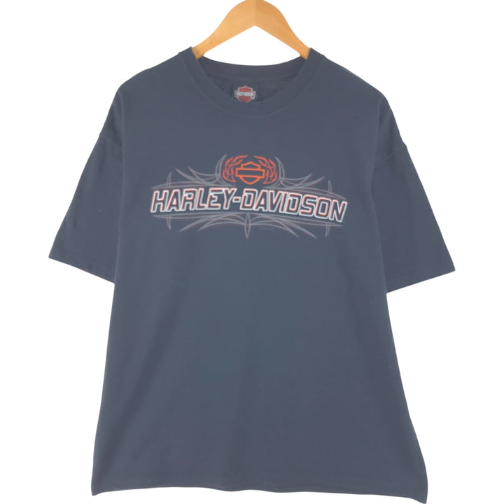 00'S Harley-Davidson Hanes Motorcycle Bike T-shirt Made in USA Men's XL cotton black type Vintage Second Hand