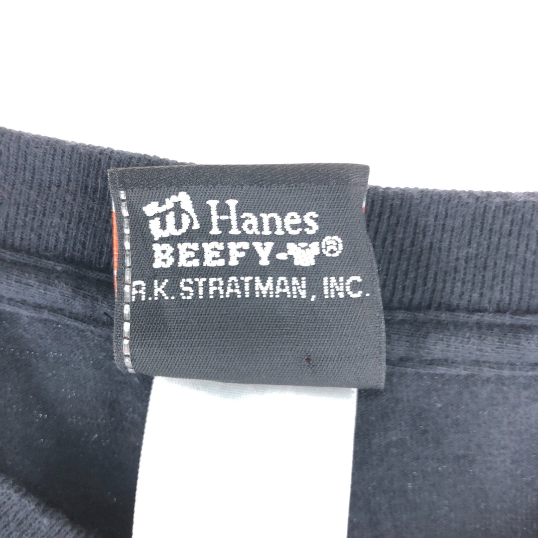 00'S Harley-Davidson Hanes Motorcycle Bike T-shirt Made in USA Men's XL cotton black type Vintage Second Hand