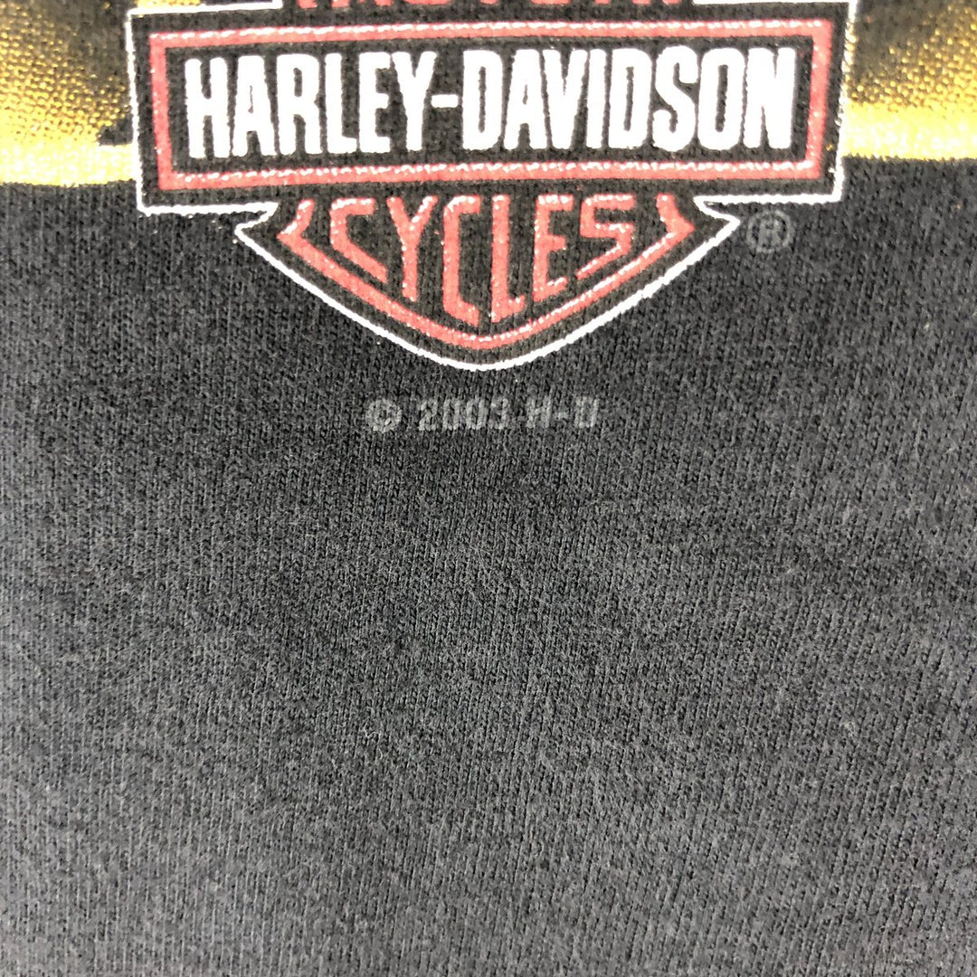 00'S Harley-Davidson Hanes Motorcycle Bike T-shirt Made in USA Men's XL cotton black type Vintage Second Hand