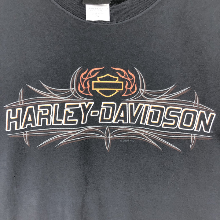 00'S Harley-Davidson Hanes Motorcycle Bike T-shirt Made in USA Men's XL cotton black type Vintage Second Hand