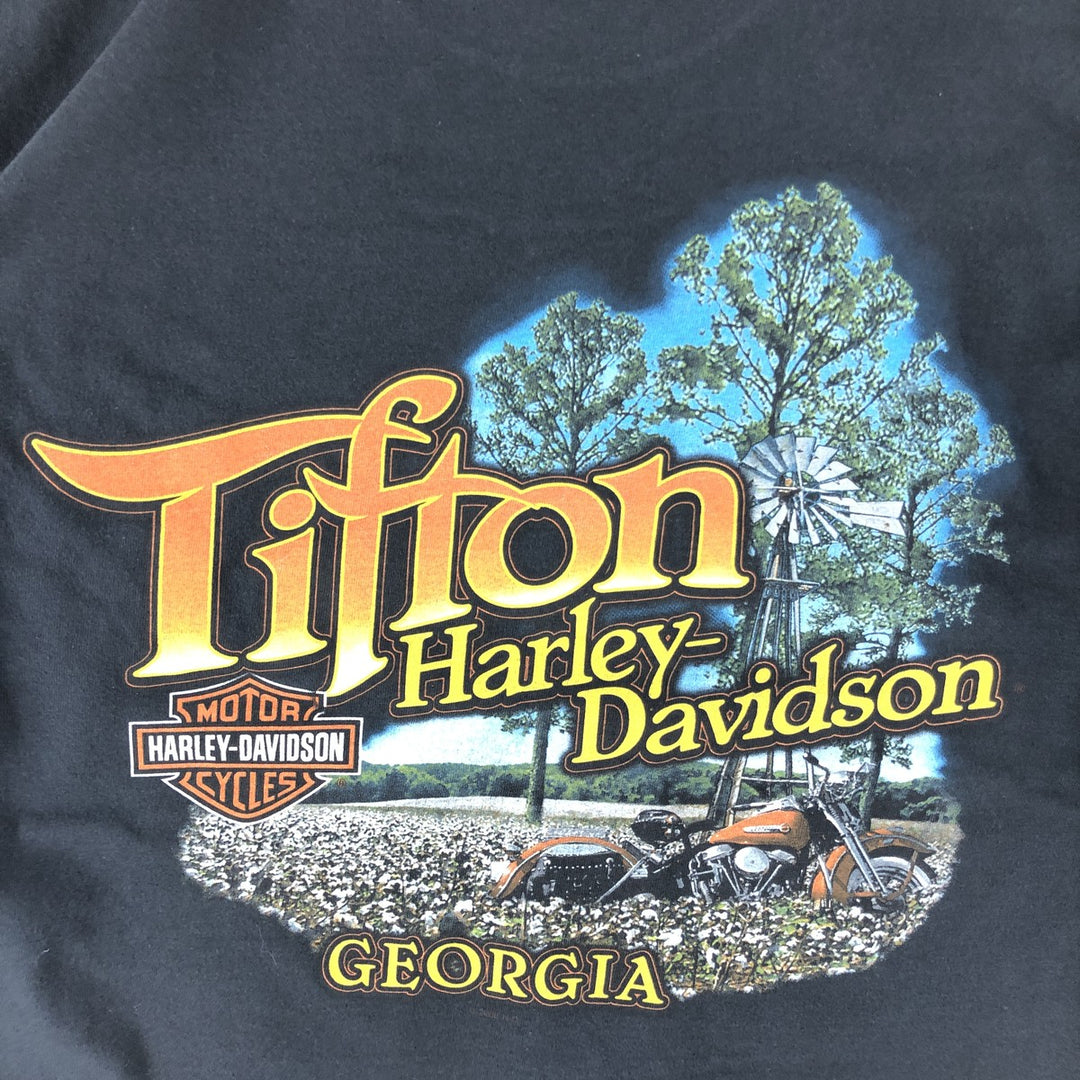 00'S Harley-Davidson Motorcycle Bike T-shirt Made in USA Men's M size cotton black type Vintage Second Hand