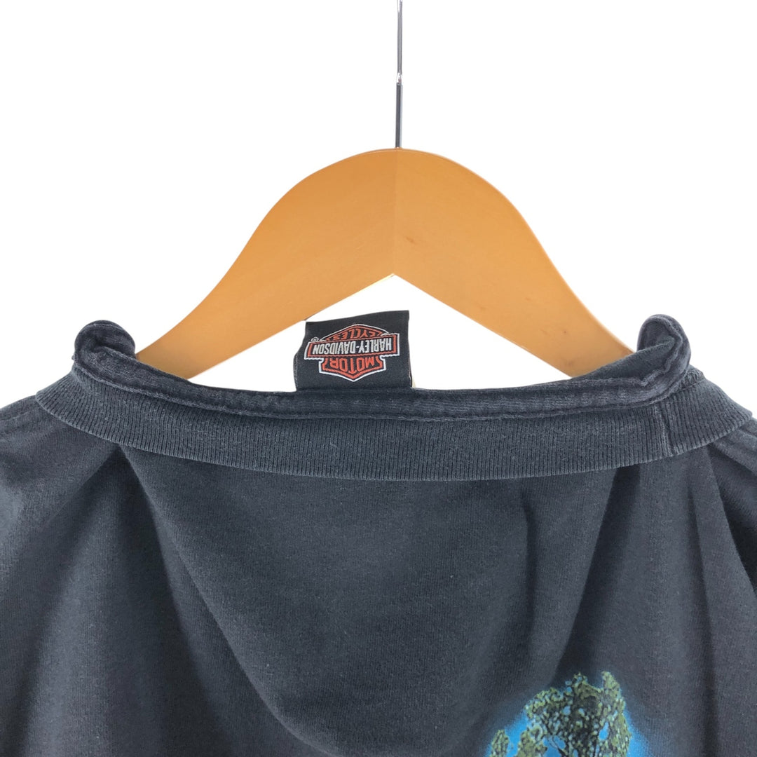 00'S Harley-Davidson Motorcycle Bike T-shirt Made in USA Men's M size cotton black type Vintage Second Hand