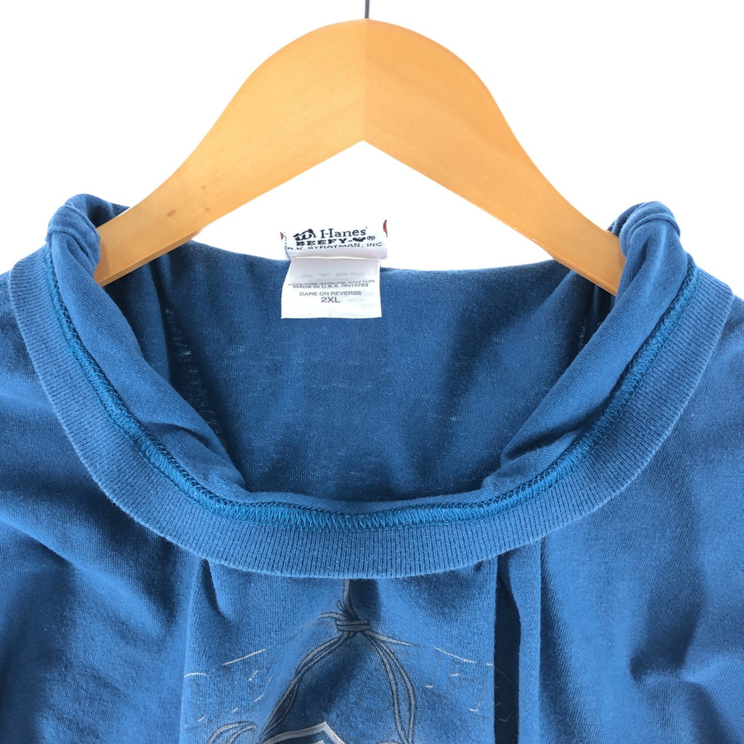 00'S Harley-Davidson Motorcycle Bike T-shirt Made in USA Men's XXL cotton blue type Vintage Second Hand