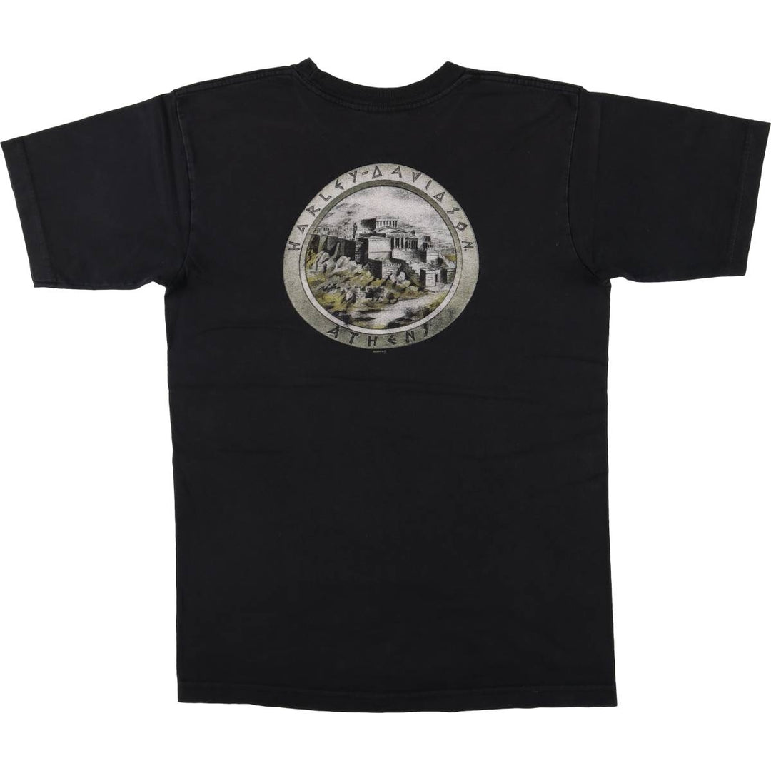 00'S Harley-Davidson Motorcycle Bike T-shirt Made in USA Men's M size cotton black type Vintage Second Hand