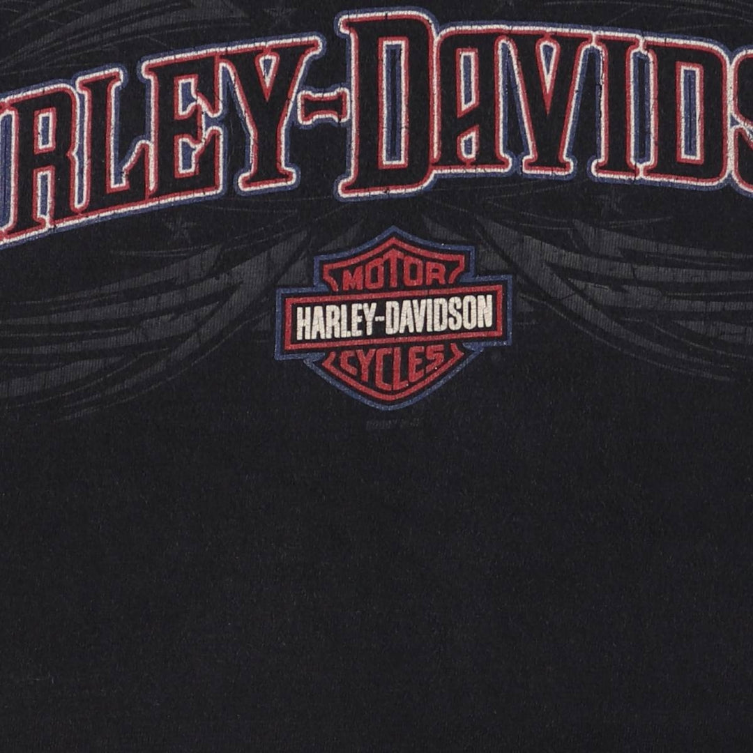 00'S Harley-Davidson Motorcycle Bike T-shirt Made in USA Men's M size cotton black type Vintage Second Hand