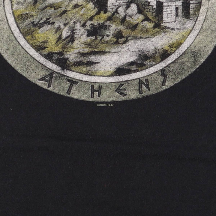 00'S Harley-Davidson Motorcycle Bike T-shirt Made in USA Men's M size cotton black type Vintage Second Hand