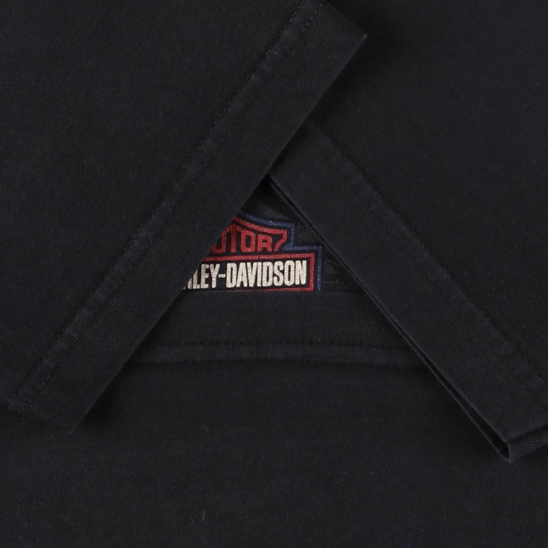 00'S Harley-Davidson Motorcycle Bike T-shirt Made in USA Men's M size cotton black type Vintage Second Hand