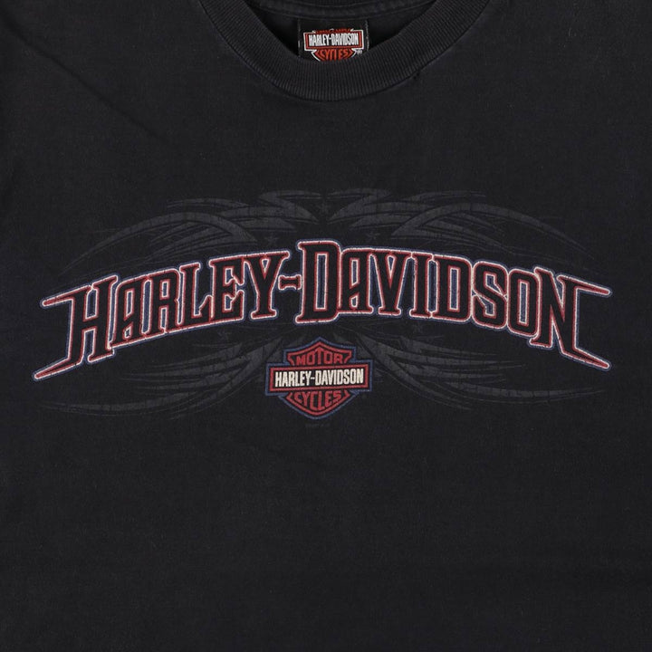 00'S Harley-Davidson Motorcycle Bike T-shirt Made in USA Men's M size cotton black type Vintage Second Hand