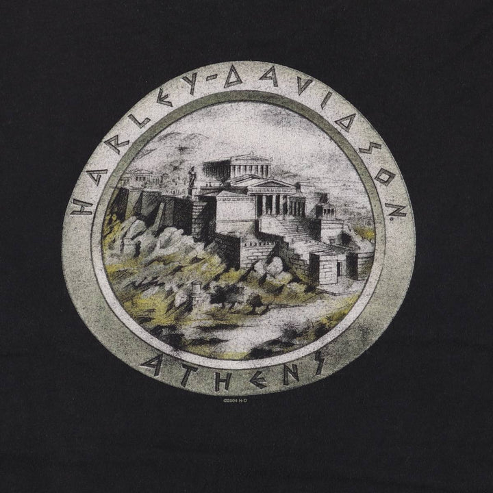 00'S Harley-Davidson Motorcycle Bike T-shirt Made in USA Men's M size cotton black type Vintage Second Hand