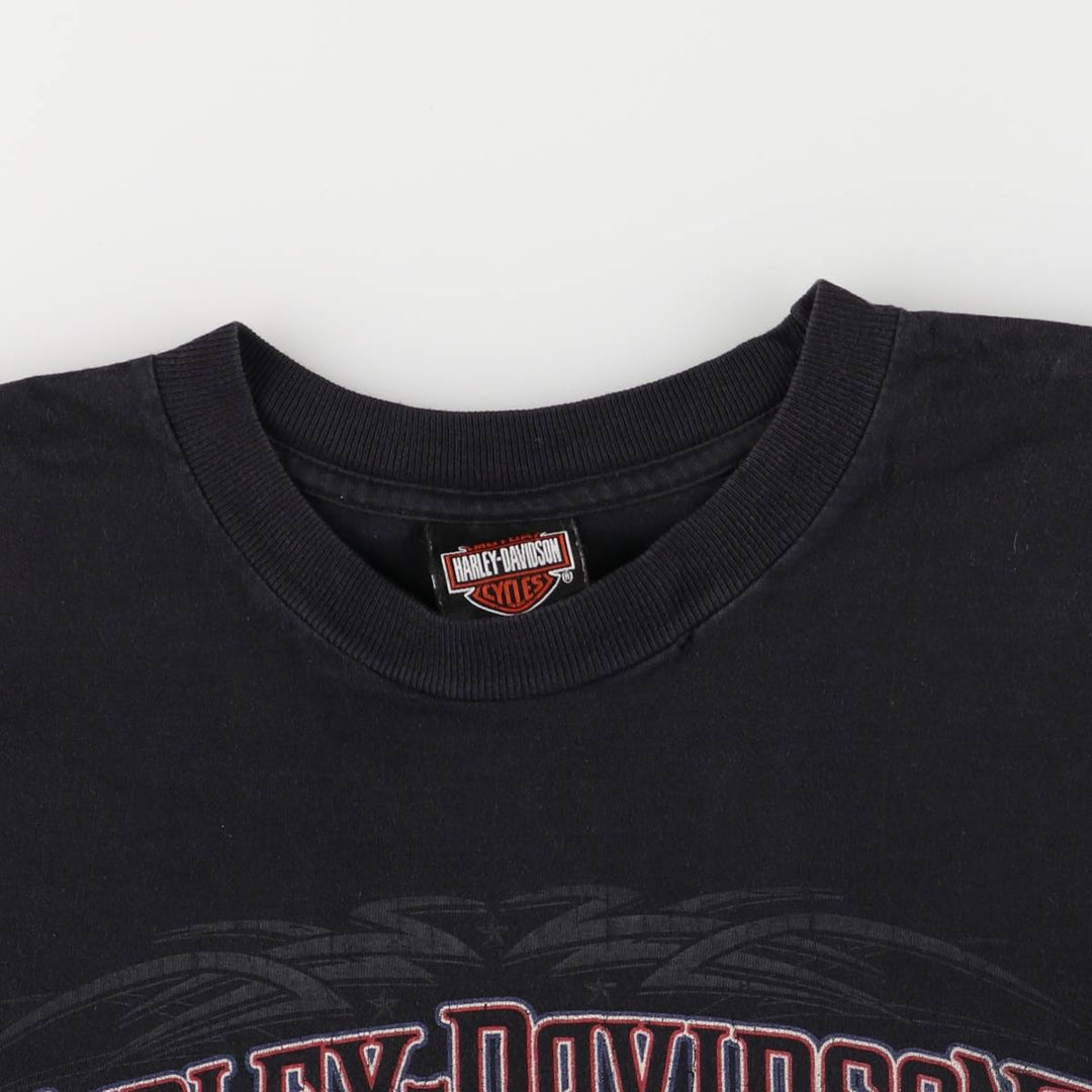 00'S Harley-Davidson Motorcycle Bike T-shirt Made in USA Men's M size cotton black type Vintage Second Hand