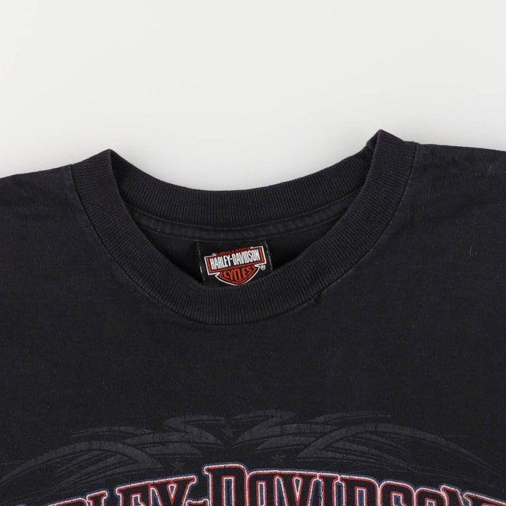 00'S Harley-Davidson Motorcycle Bike T-shirt Made in USA Men's M size cotton black type Vintage Second Hand