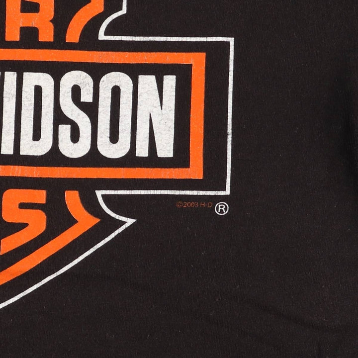 00'S Harley-Davidson Motorcycle Bike T-shirt Made in USA Men's L size cotton black type Vintage Second Hand