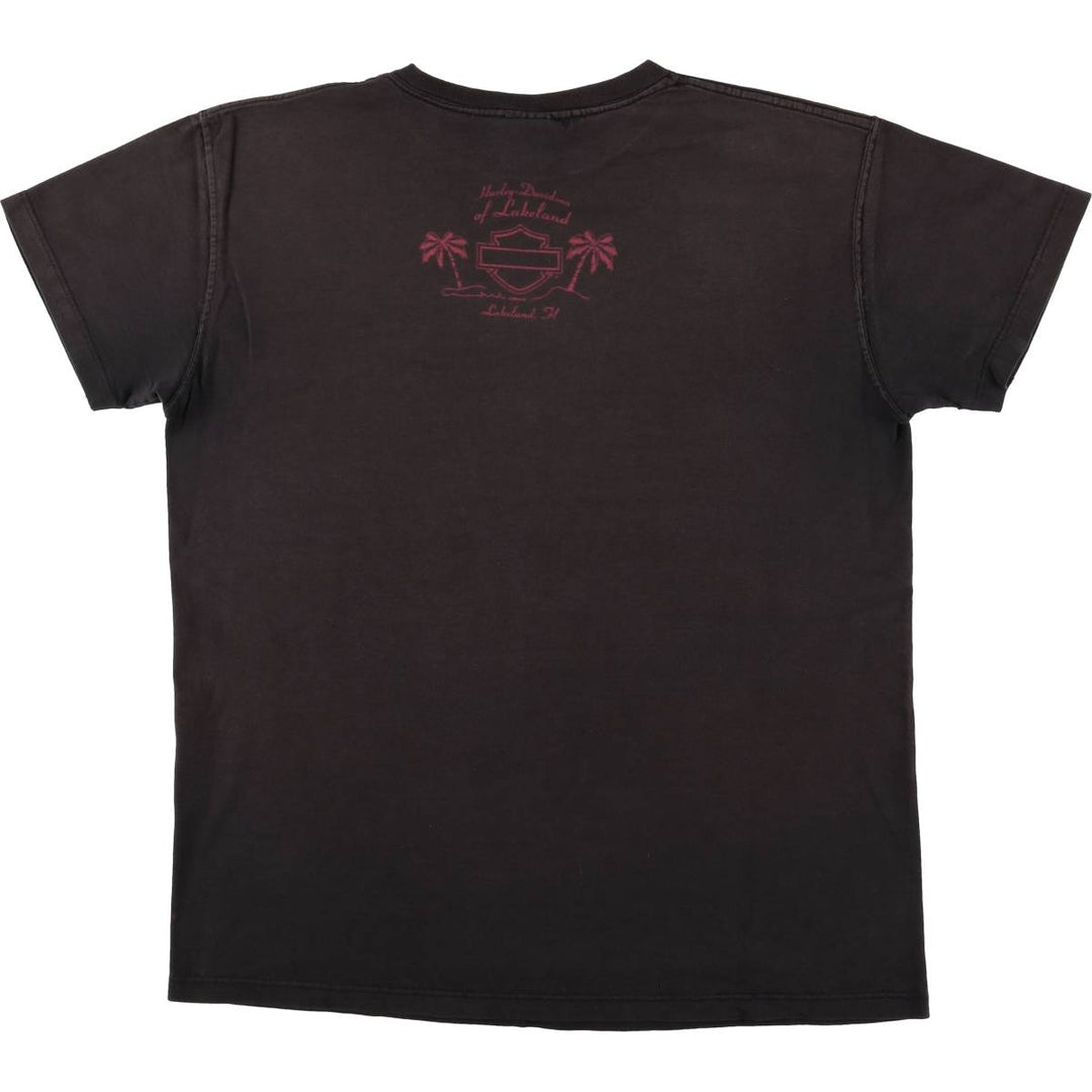 00'S Harley-Davidson Motorcycle Bike T-shirt Made in USA Men's XL cotton black type Vintage Second Hand