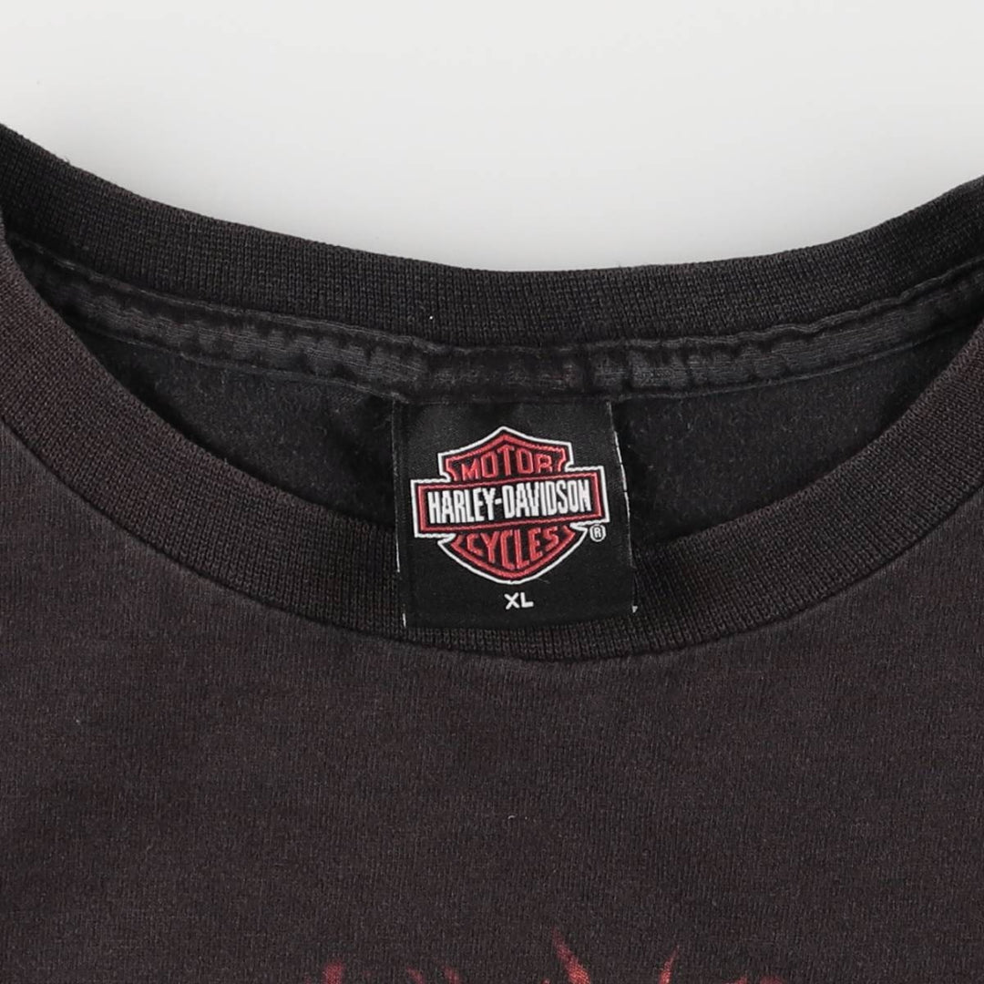 00'S Harley-Davidson Motorcycle Bike T-shirt Made in USA Men's XL cotton black type Vintage Second Hand