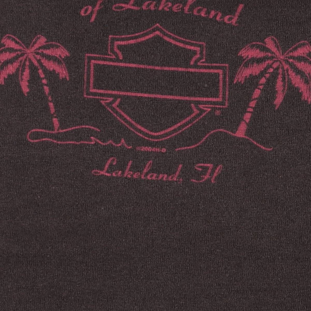 00'S Harley-Davidson Motorcycle Bike T-shirt Made in USA Men's XL cotton black type Vintage Second Hand