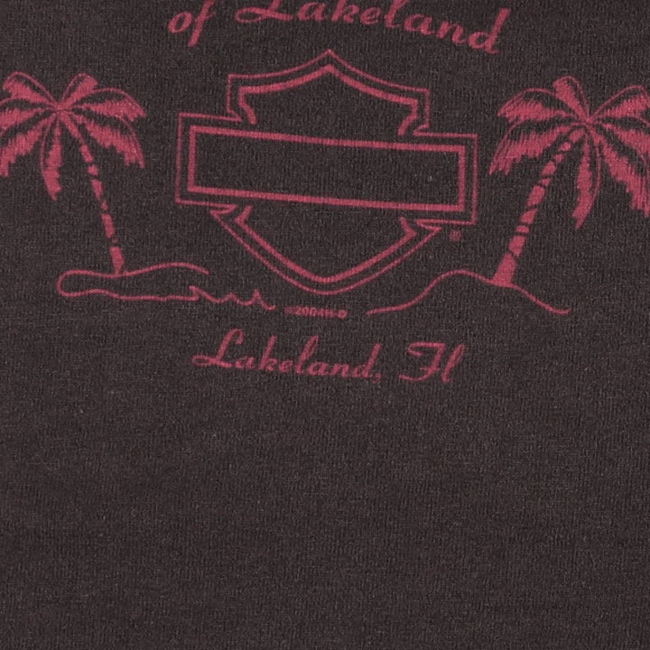 00'S Harley-Davidson Motorcycle Bike T-shirt Made in USA Men's XL cotton black type Vintage Second Hand