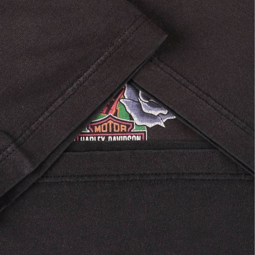 00'S Harley-Davidson Motorcycle Bike T-shirt Made in USA Men's XL cotton black type Vintage Second Hand