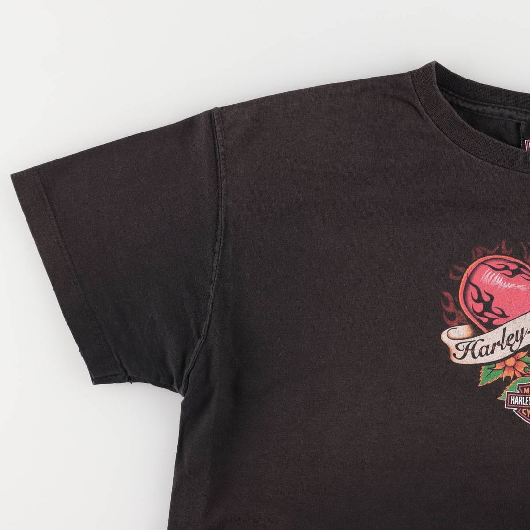 00'S Harley-Davidson Motorcycle Bike T-shirt Made in USA Men's XL cotton black type Vintage Second Hand