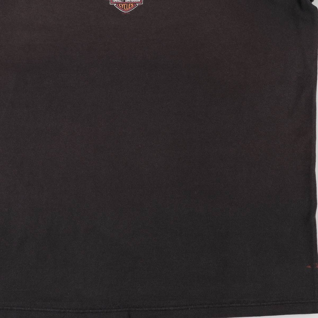 00'S Harley-Davidson Motorcycle Bike T-shirt Made in USA Men's XL cotton black type Vintage Second Hand