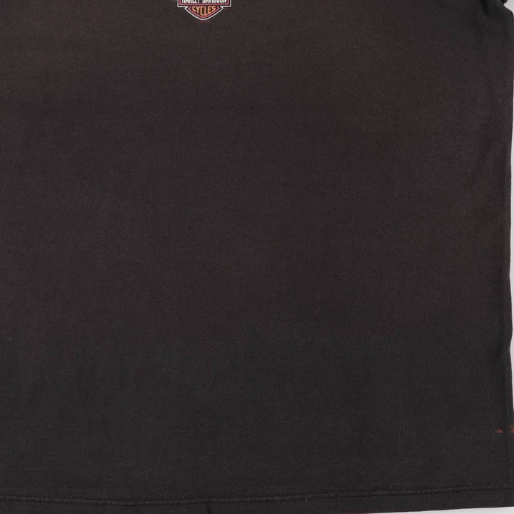 00'S Harley-Davidson Motorcycle Bike T-shirt Made in USA Men's XL cotton black type Vintage Second Hand