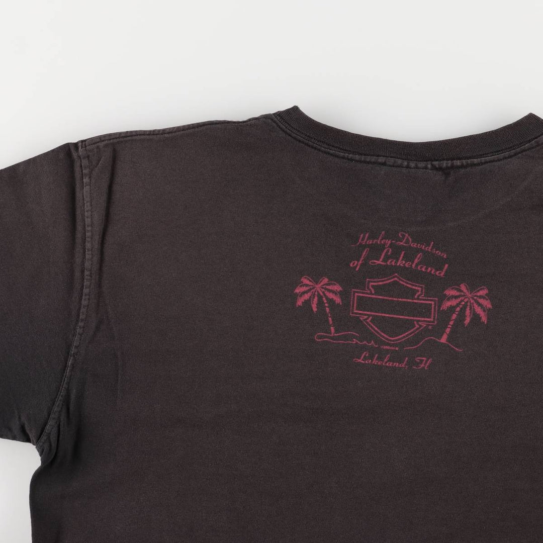 00'S Harley-Davidson Motorcycle Bike T-shirt Made in USA Men's XL cotton black type Vintage Second Hand