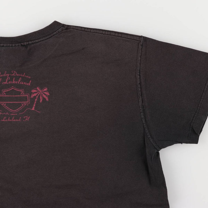 00'S Harley-Davidson Motorcycle Bike T-shirt Made in USA Men's XL cotton black type Vintage Second Hand