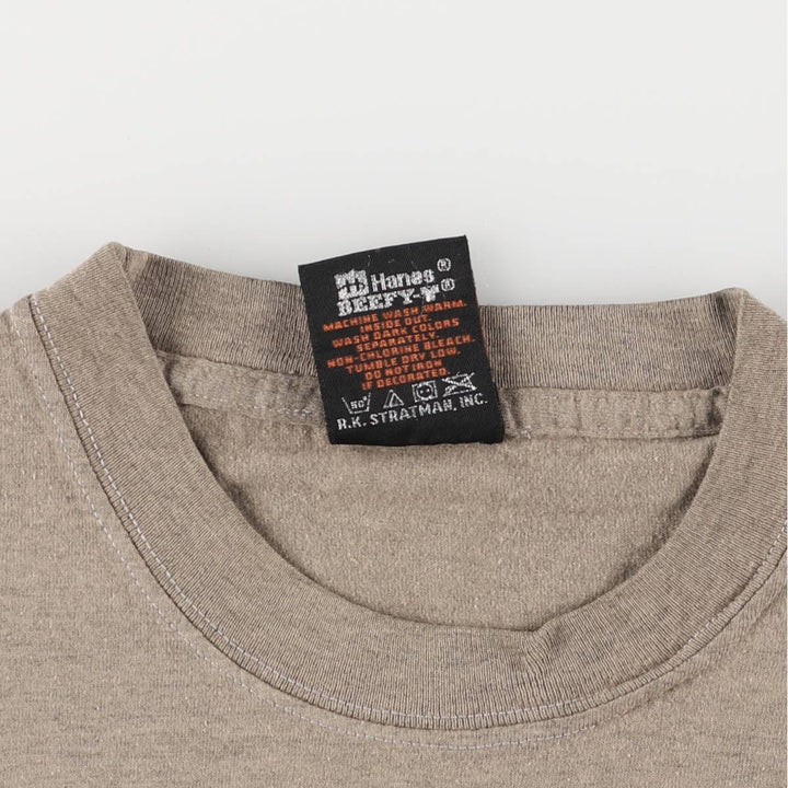 00'S Harley-Davidson Motorcycle Bike T-shirt Made in USA Men's L size cotton Khaki type Vintage Second Hand