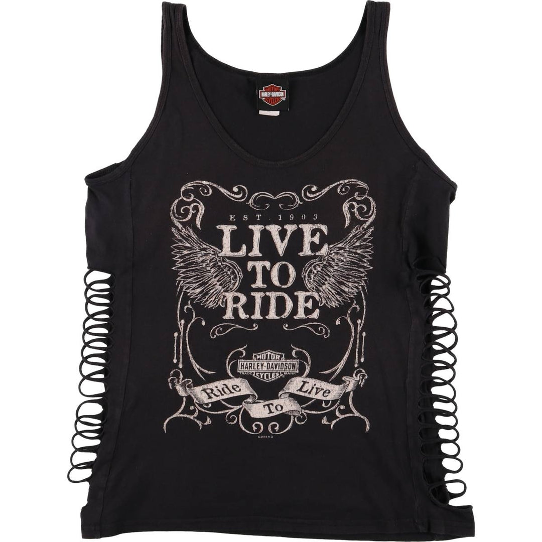 Harley-Davidson Cutout Tank Top Women's XL cotton black type Vintage Second Hand