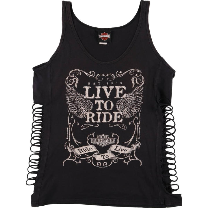 Harley-Davidson Cutout Tank Top Women's XL cotton black type Vintage Second Hand