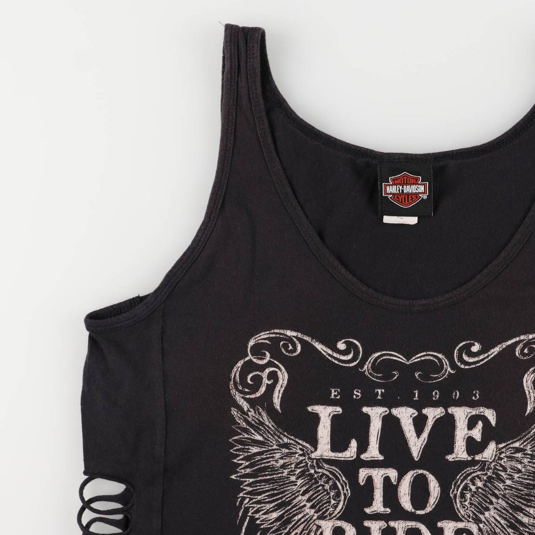 Harley-Davidson Cutout Tank Top Women's XL cotton black type Vintage Second Hand