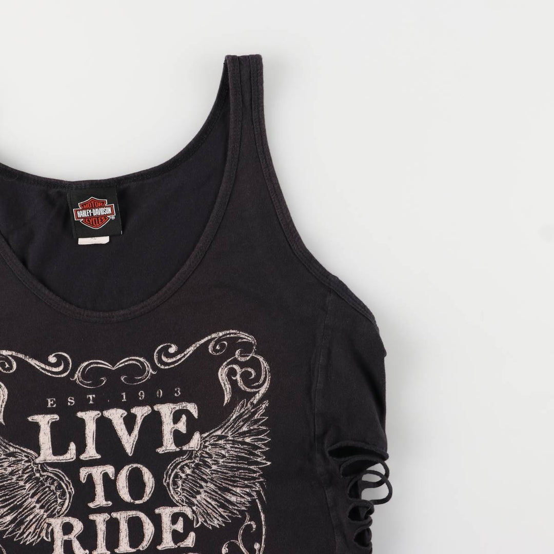 Harley-Davidson Cutout Tank Top Women's XL cotton black type Vintage Second Hand