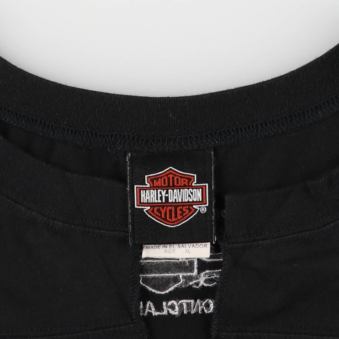 Harley-Davidson Slit Neck Tank Top Women's XL cotton black type Vintage Second Hand