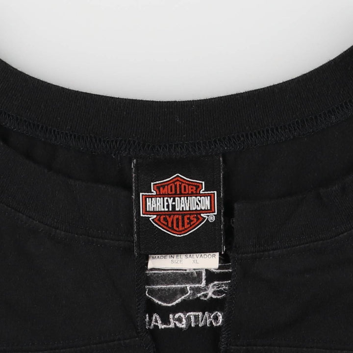 Harley-Davidson Slit Neck Tank Top Women's XL cotton black type Vintage Second Hand