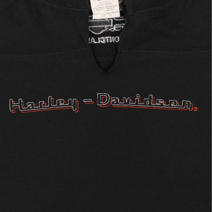 Harley-Davidson Slit Neck Tank Top Women's XL cotton black type Vintage Second Hand