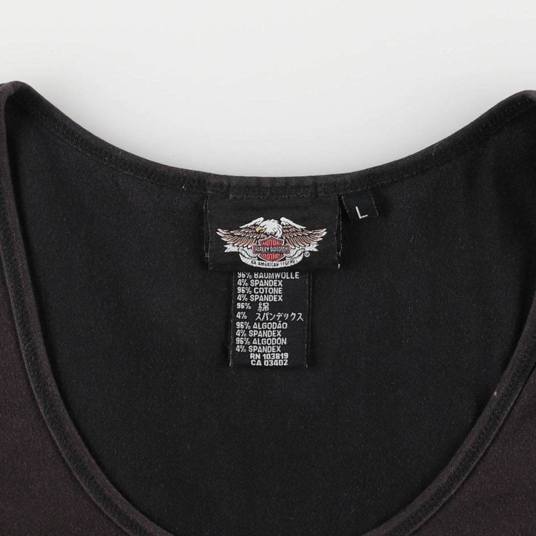 Harley-Davidson Studded Tank Top for Women (Size L) cotton black type Vintage Second Hand