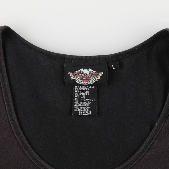 Harley-Davidson Studded Tank Top for Women (Size L) cotton black type Vintage Second Hand