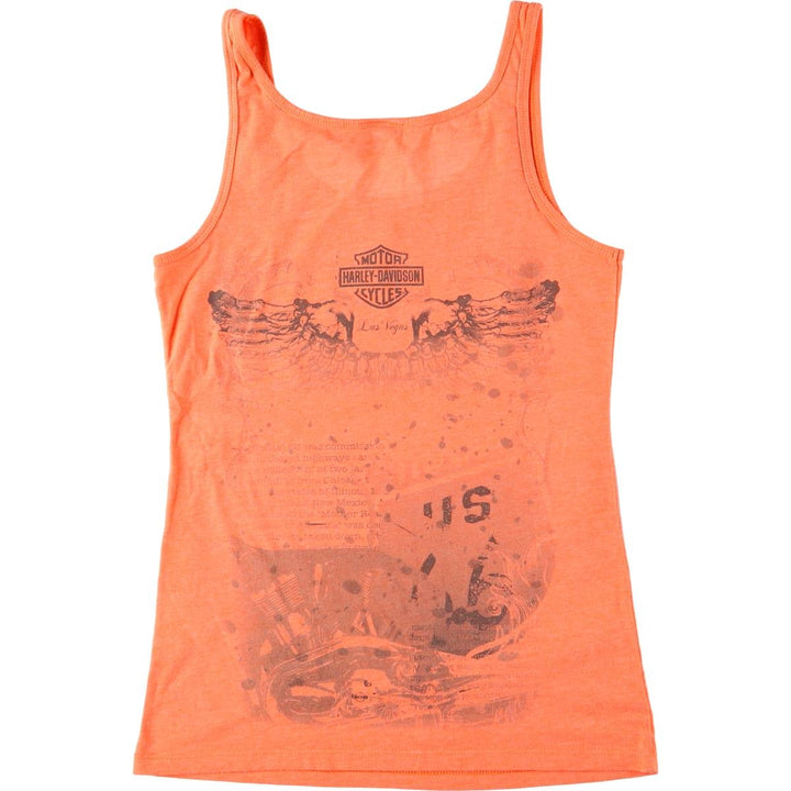 Harley-Davidson Tank Top for Women (Size XS) cotton orange type Vintage Second Hand