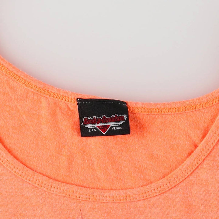 Harley-Davidson Tank Top for Women (Size XS) cotton orange type Vintage Second Hand