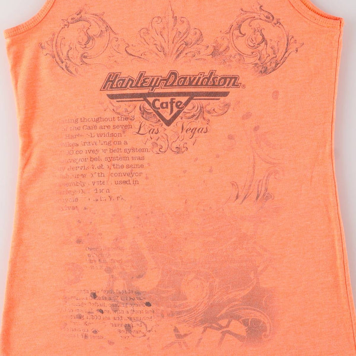 Harley-Davidson Tank Top for Women (Size XS) cotton orange type Vintage Second Hand