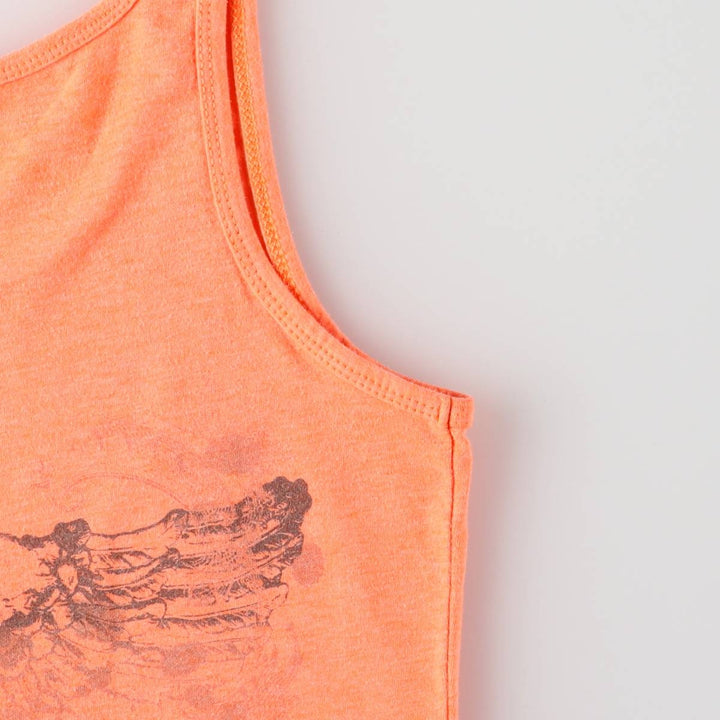 Harley-Davidson Tank Top for Women (Size XS) cotton orange type Vintage Second Hand