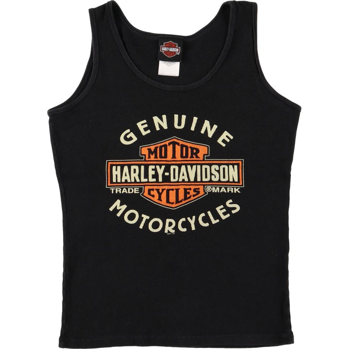 Harley-Davidson Tank Top Made in USA Women's Size L cotton black type Vintage Second Hand