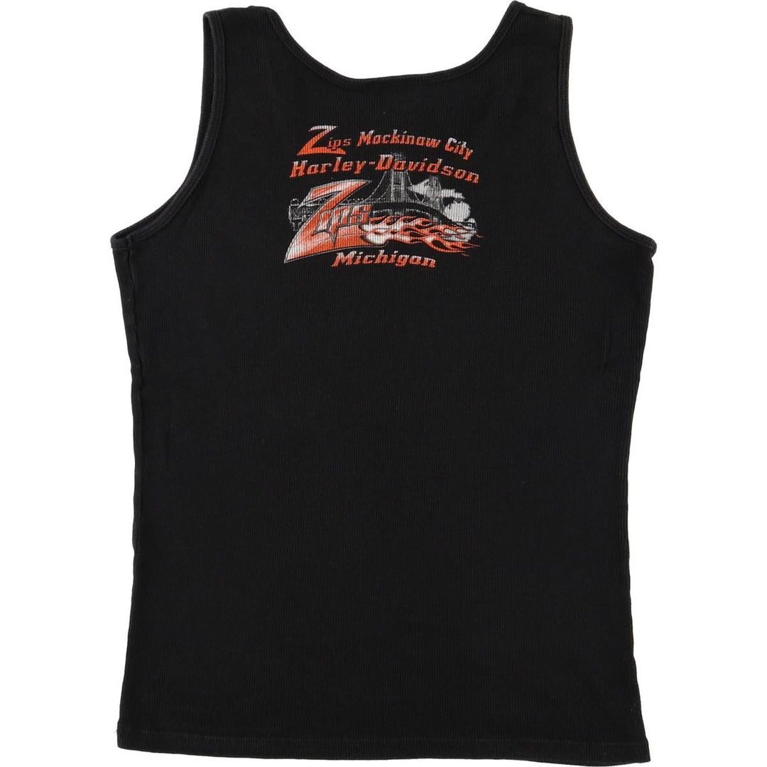 Harley-Davidson Tank Top Made in USA Women's Size L cotton black type Vintage Second Hand
