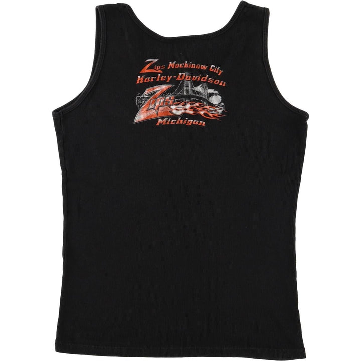 Harley-Davidson Tank Top Made in USA Women's Size L cotton black type Vintage Second Hand